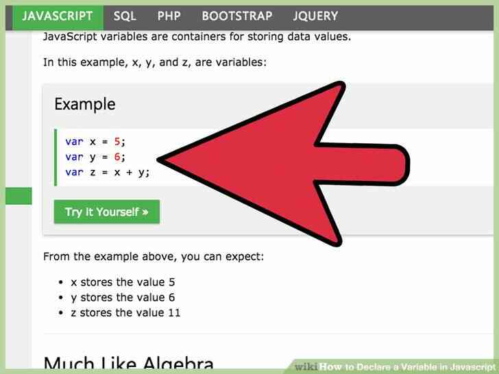 Image intitulée Déclarer une Variable en Javascript à l